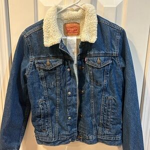 Levi's Blue Denim Jacket with Sherpa Collar